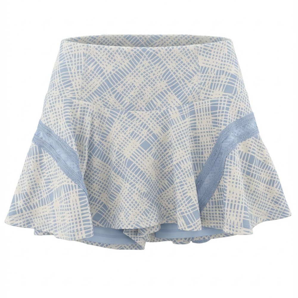 Blue and White Patterned Skort